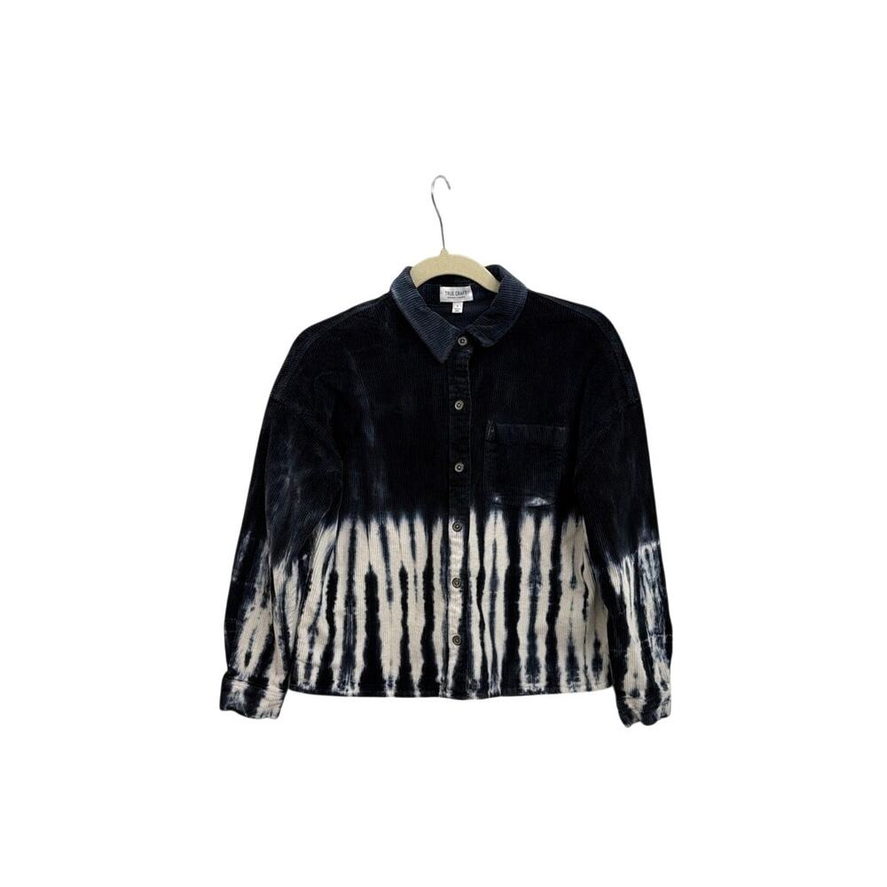 True Craft Tie Dye Corduroy Long Sleeve Button Down Oversized Shirt Small